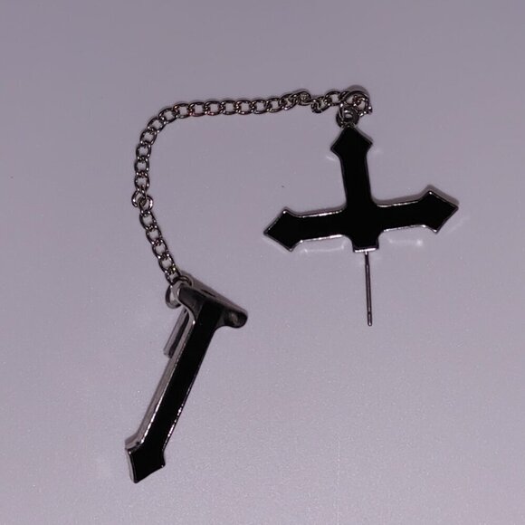 Gothic CROSS Sword Two Piece Earring - Picture 2 of 4